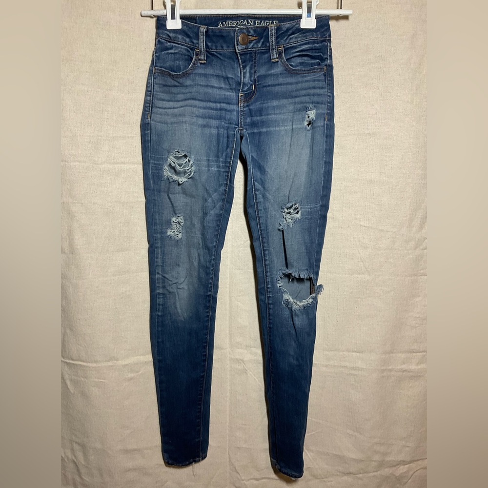 American Eagle Women Jean Pant, Jeggings/skinny, Sz: 0.